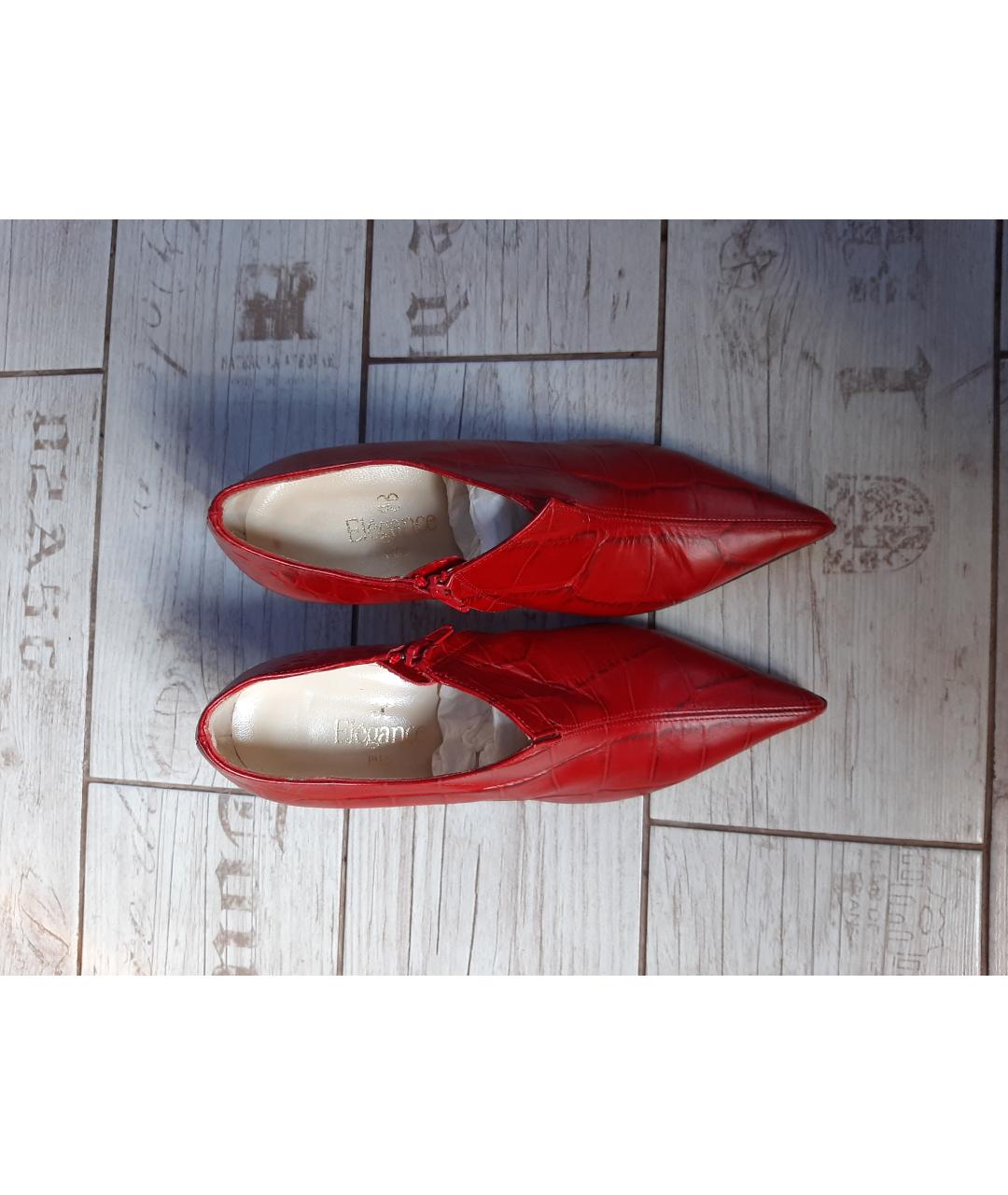 ELEGANCE Красные кожаные туфли, фото 2