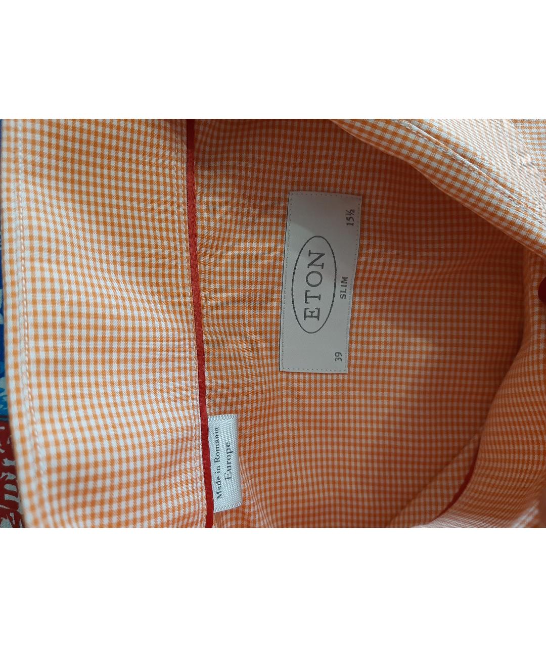 ETON Оранжевая хлопковая классическая рубашка, фото 4