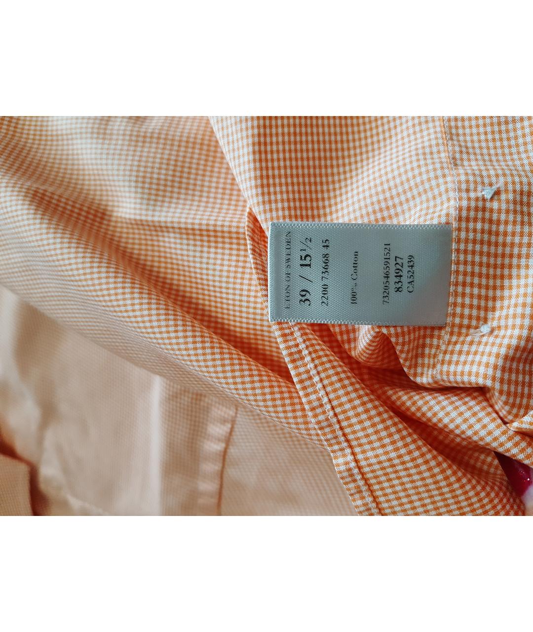 ETON Оранжевая хлопковая классическая рубашка, фото 5