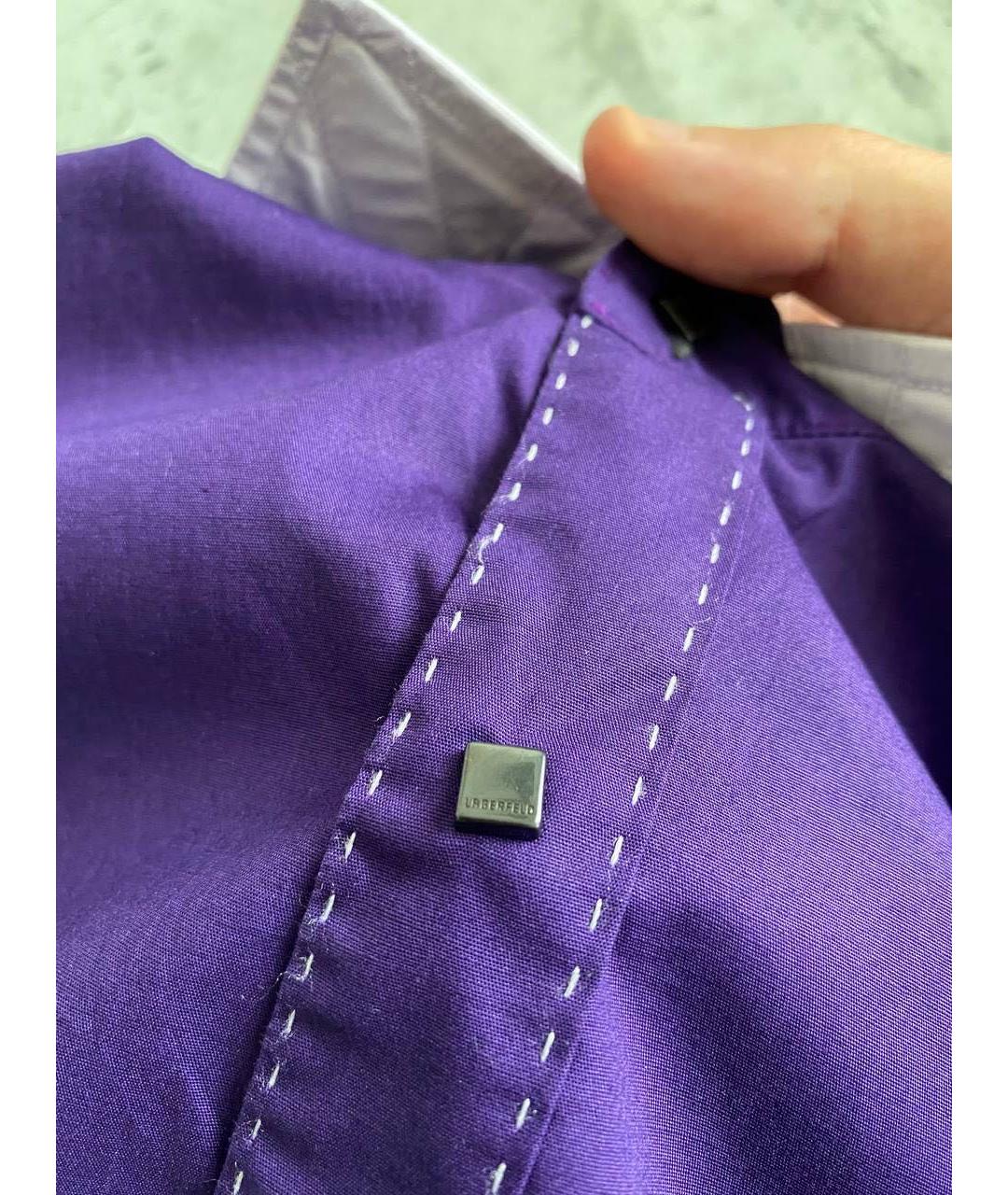 KARL LAGERFELD Фиолетовая хлопковая кэжуал рубашка, фото 4