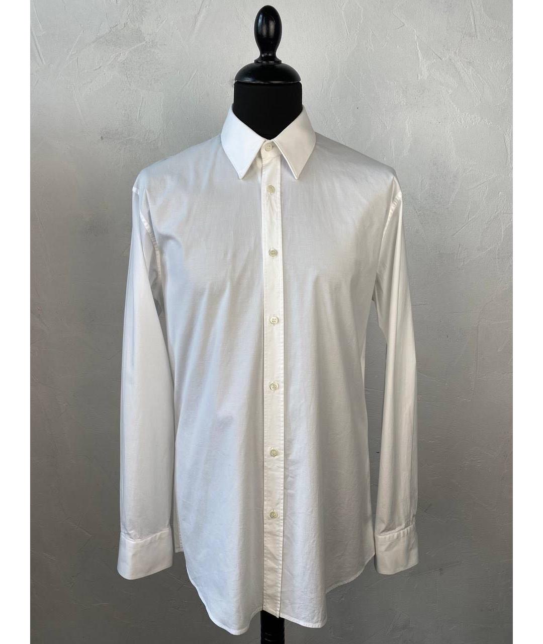 ALEXANDER MCQUEEN Белая хлопко-лиоцелловая кэжуал рубашка, фото 9