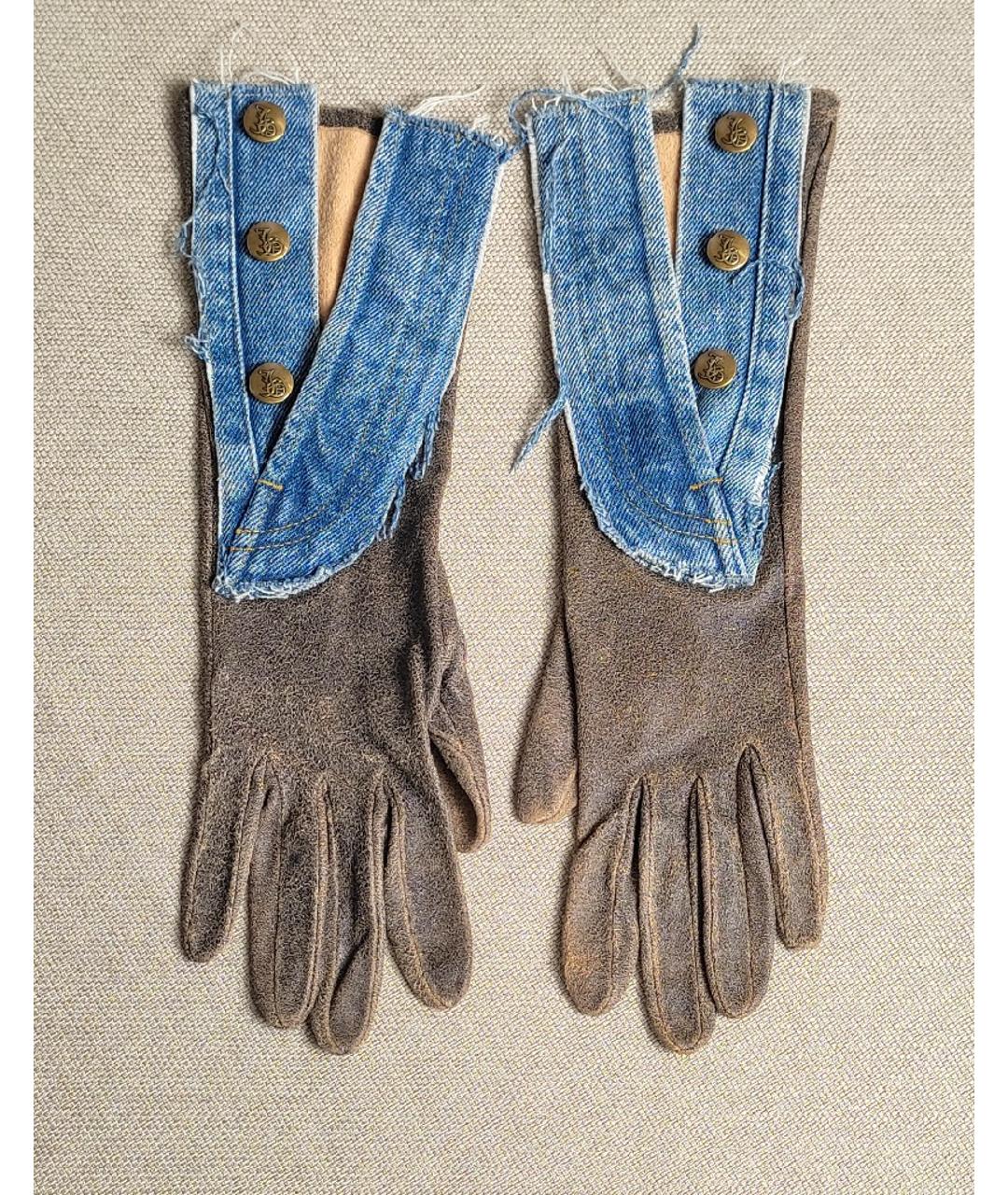 JOHN GALLIANO Коричневые перчатки, фото 6