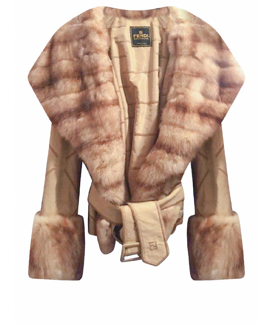FENDI Бежевое замшевое пальто, фото 1