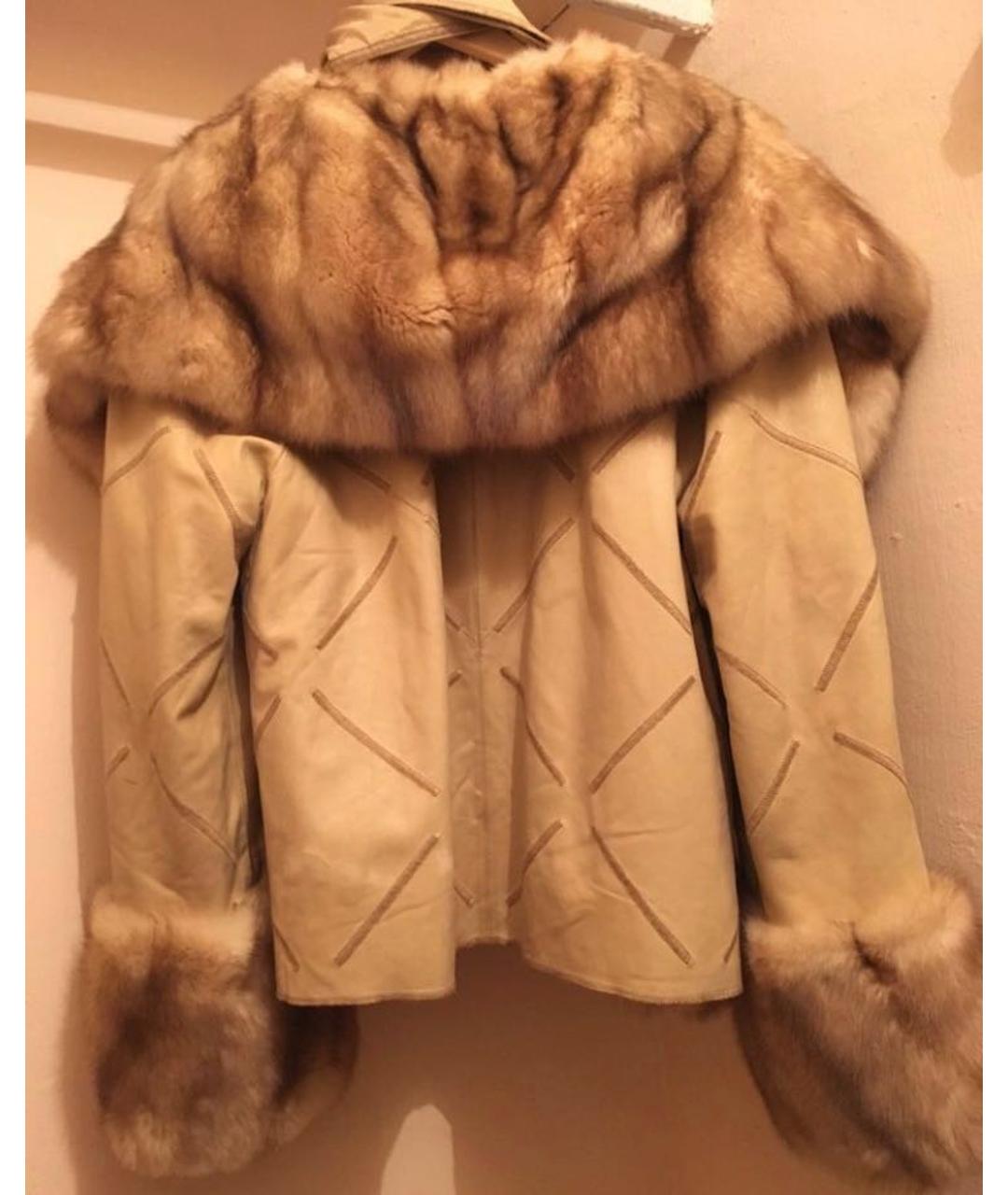 FENDI Бежевое замшевое пальто, фото 4