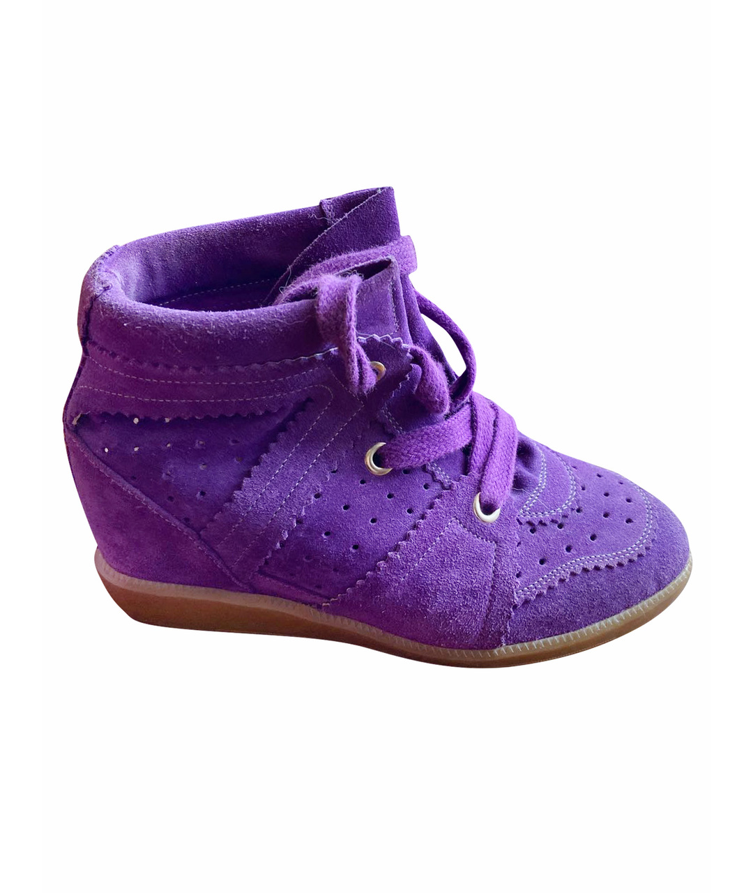 ISABEL MARANT Фиолетовые замшевые кроссовки, фото 1