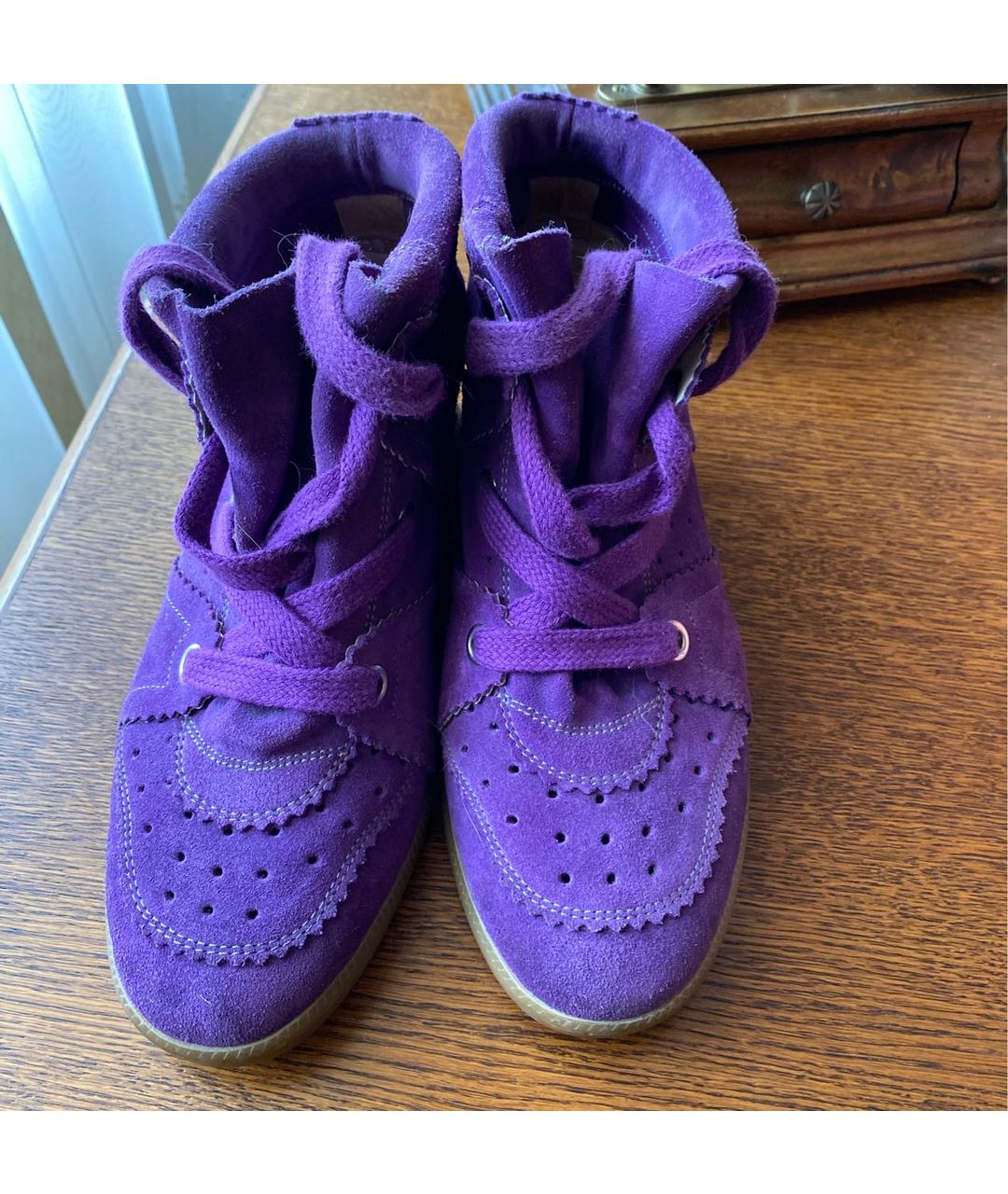 ISABEL MARANT Фиолетовые замшевые кроссовки, фото 2
