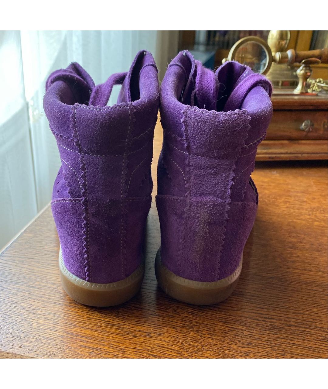 ISABEL MARANT Фиолетовые замшевые кроссовки, фото 3