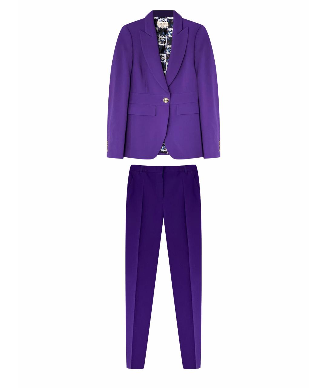 EMILIO PUCCI Фиолетовый шерстяной костюм с брюками, фото 1