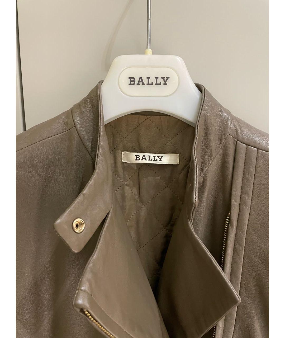 BALLY Бежевая кожаная куртка, фото 3