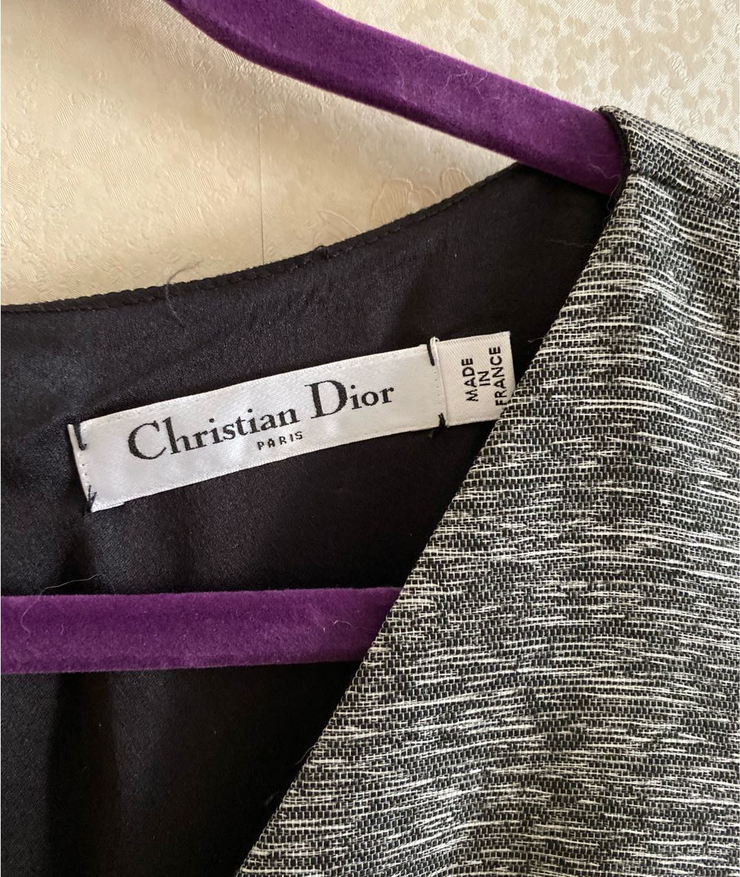 CHRISTIAN DIOR PRE-OWNED Серое шерстяное повседневное платье, фото 2