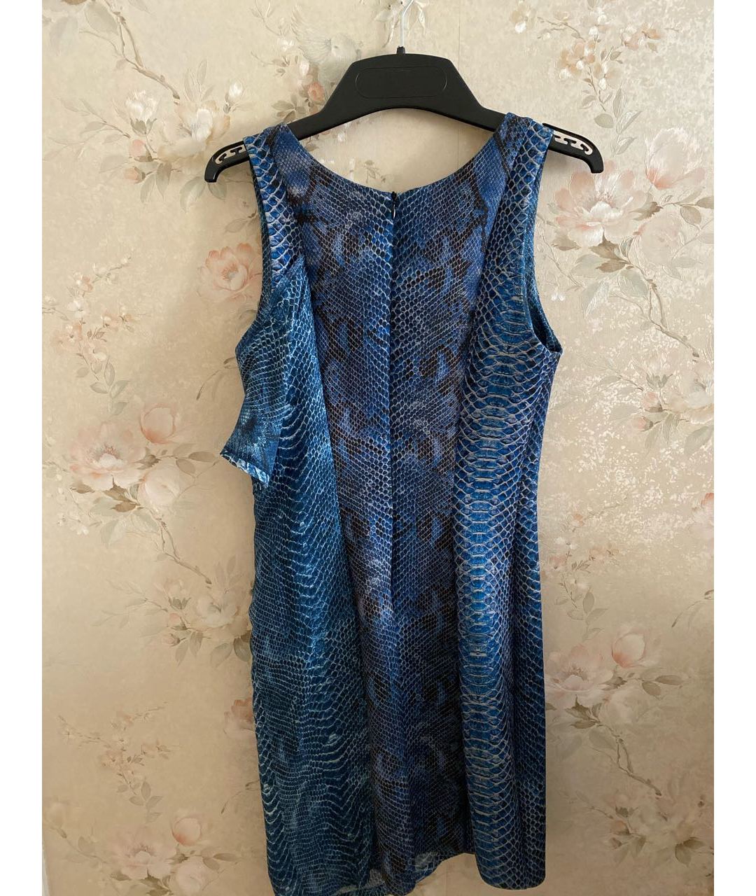 BARBARA BUI Синее полиуретановое коктейльное платье, фото 4