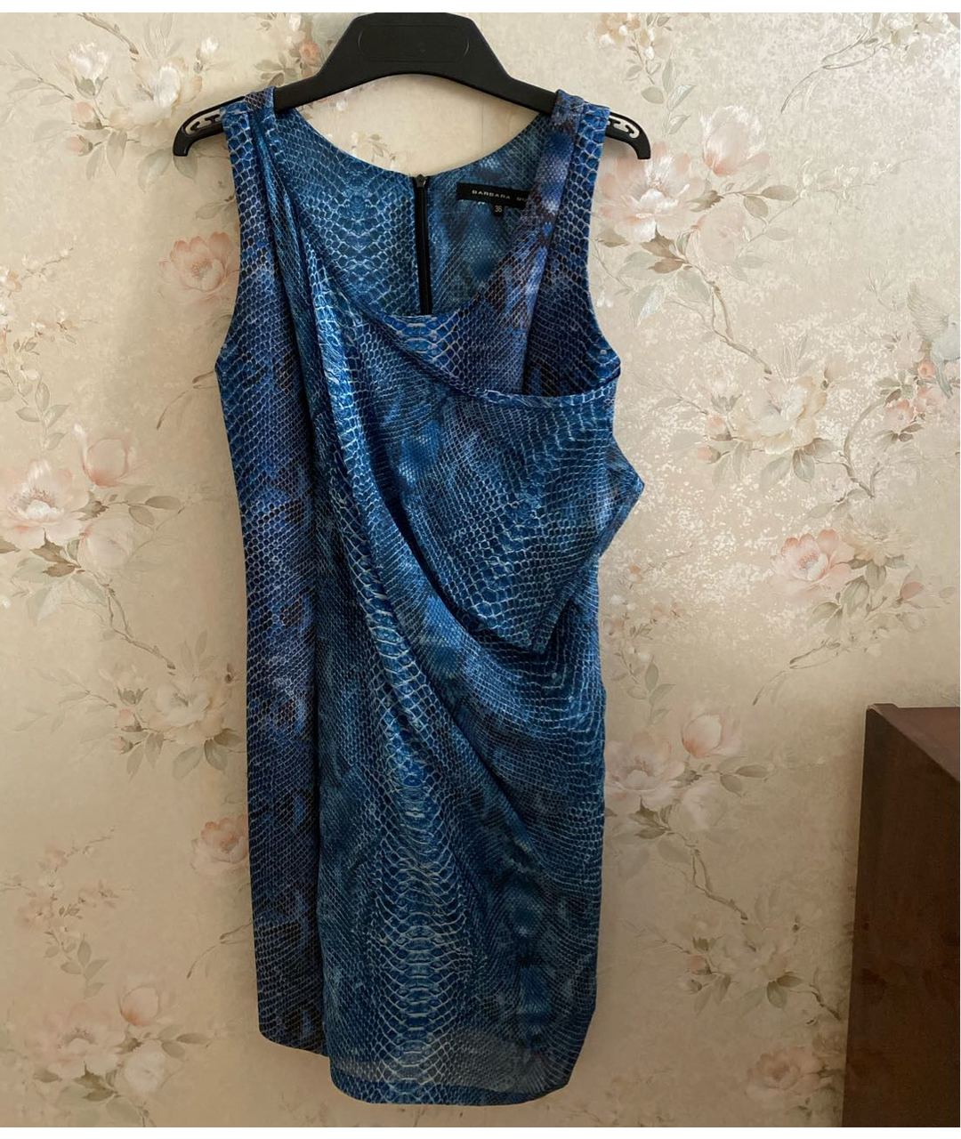 BARBARA BUI Синее полиуретановое коктейльное платье, фото 5