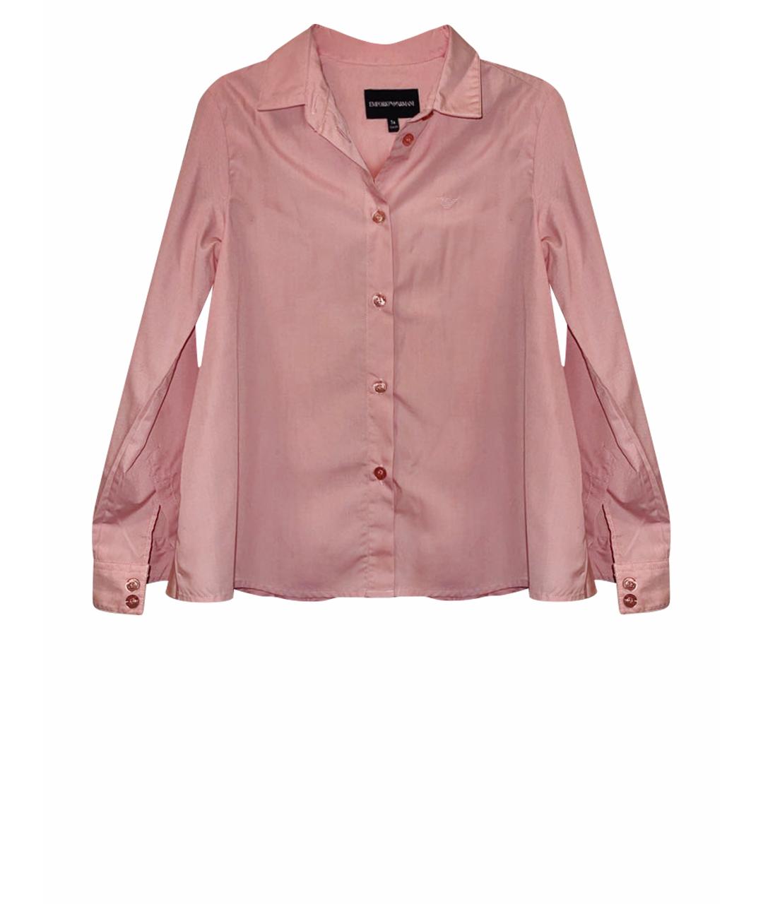 EMPORIO ARMANI Розовая хлопковая рубашка/блузка, фото 1
