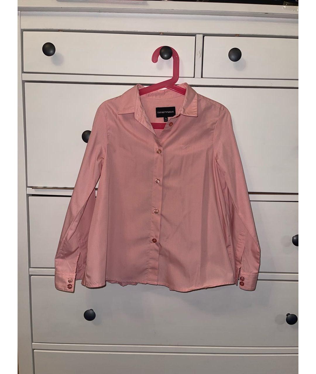 EMPORIO ARMANI Розовая хлопковая рубашка/блузка, фото 5