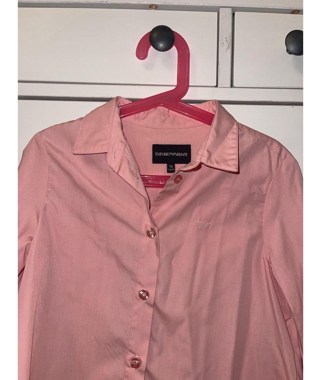 EMPORIO ARMANI Розовая хлопковая рубашка/блузка, фото 3