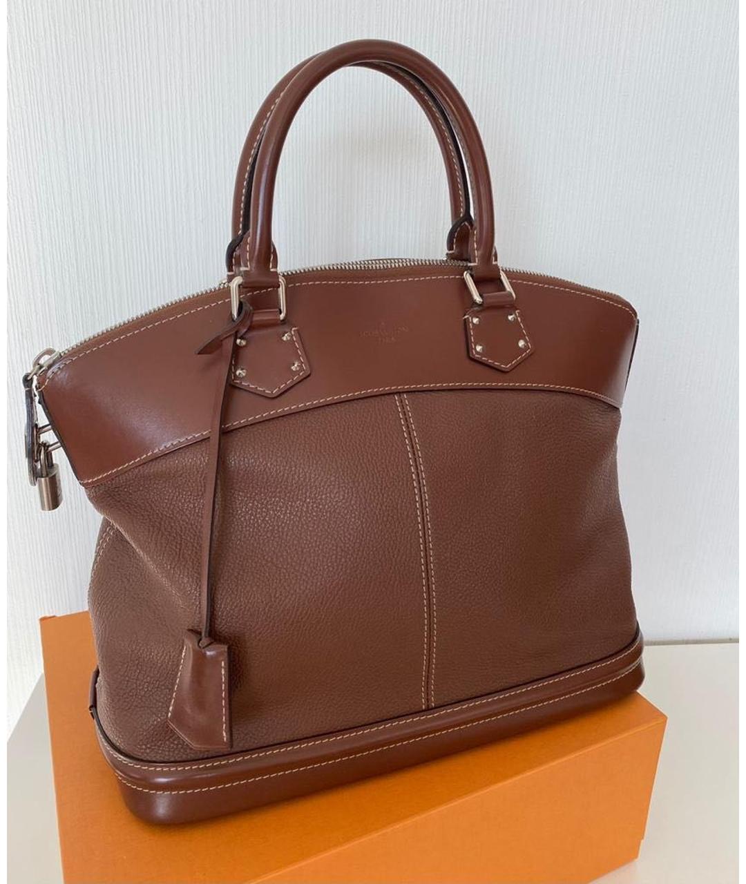 LOUIS VUITTON PRE-OWNED Коричневая кожаная сумка тоут, фото 8