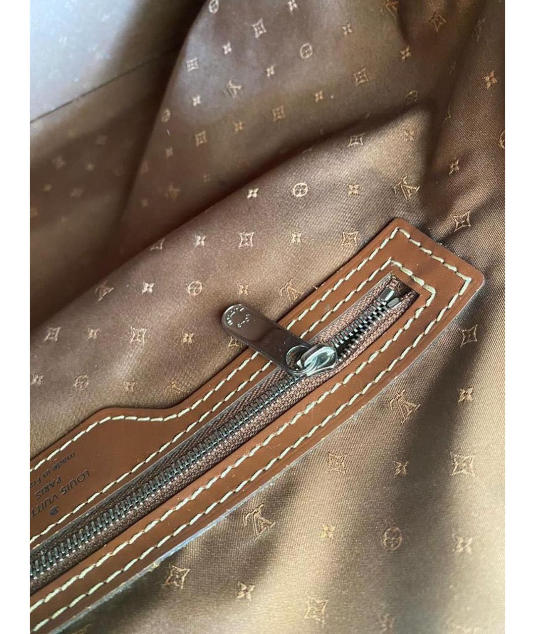 LOUIS VUITTON PRE-OWNED Коричневая кожаная сумка тоут, фото 5