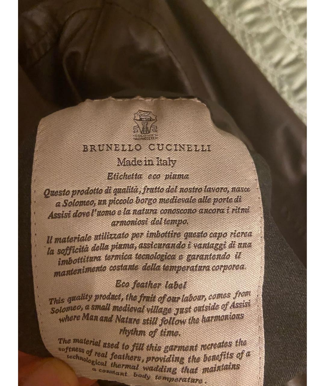 BRUNELLO CUCINELLI Коричневая кожаная куртка, фото 4