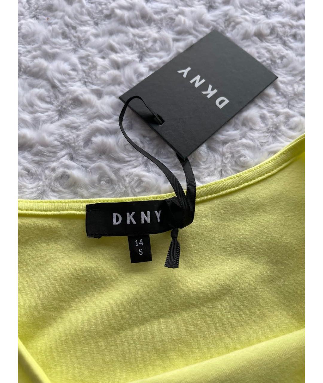 DKNY Желтый хлопковый детская футболка / топ, фото 6