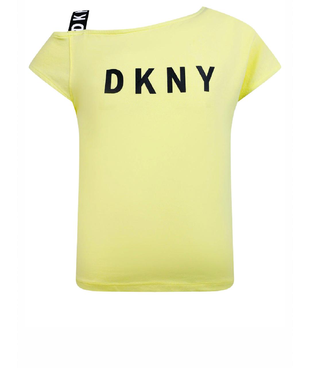 DKNY Желтый хлопковый детская футболка / топ, фото 1