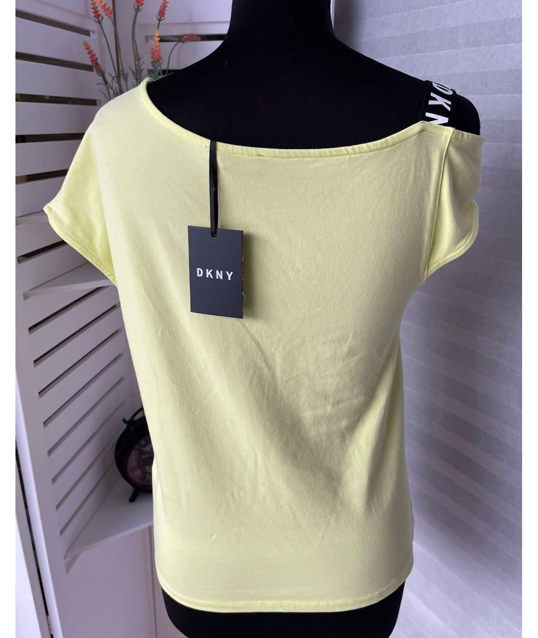 DKNY Желтый хлопковый детская футболка / топ, фото 2
