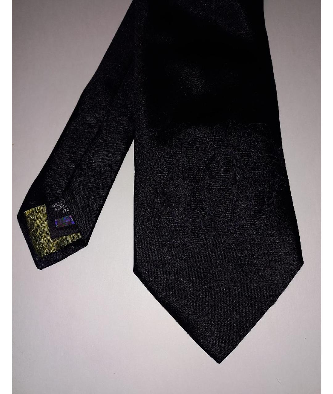 ROBERTO CAVALLI Черный шелковый галстук, фото 2