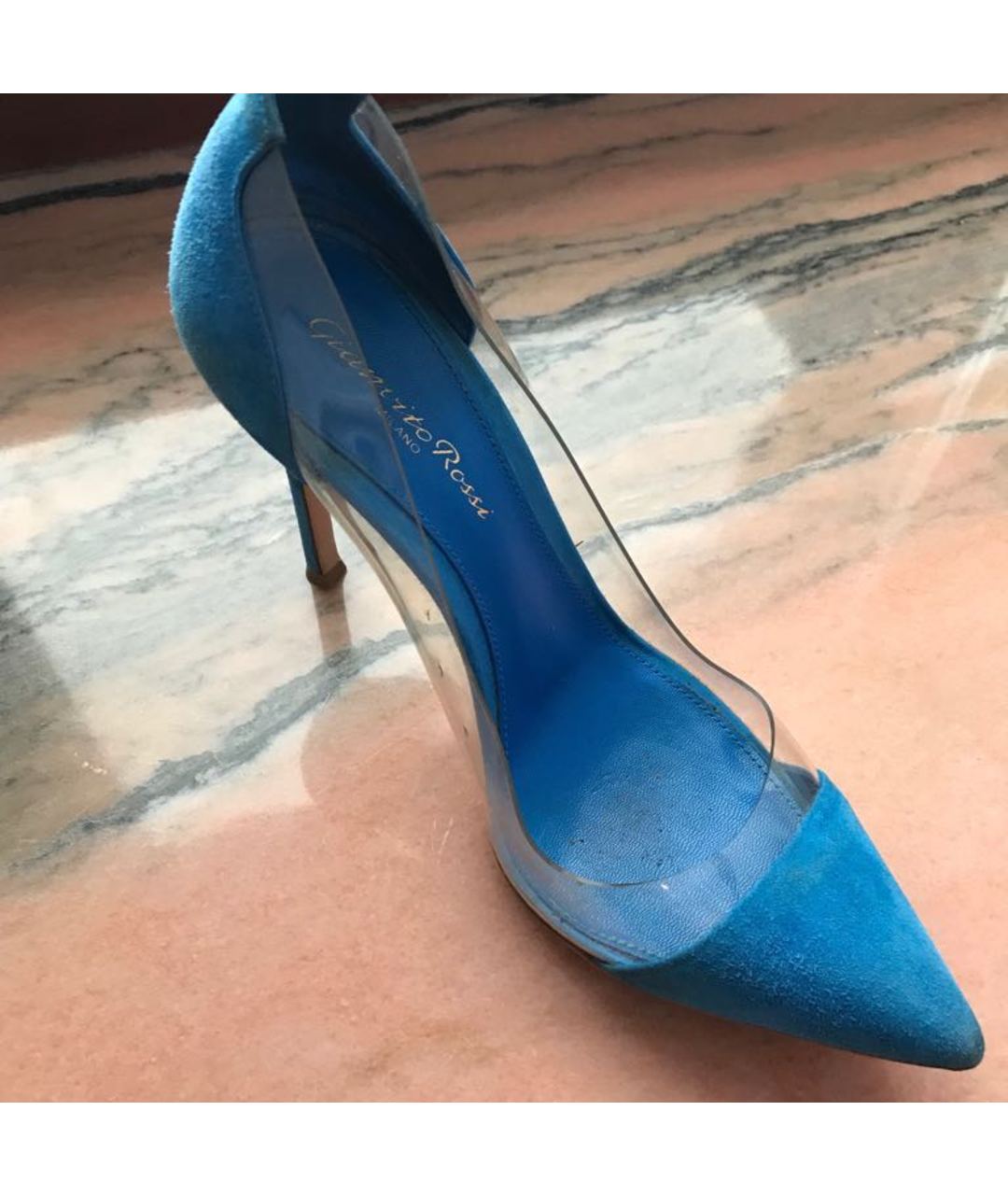 GIANVITO ROSSI Синие замшевые туфли, фото 3