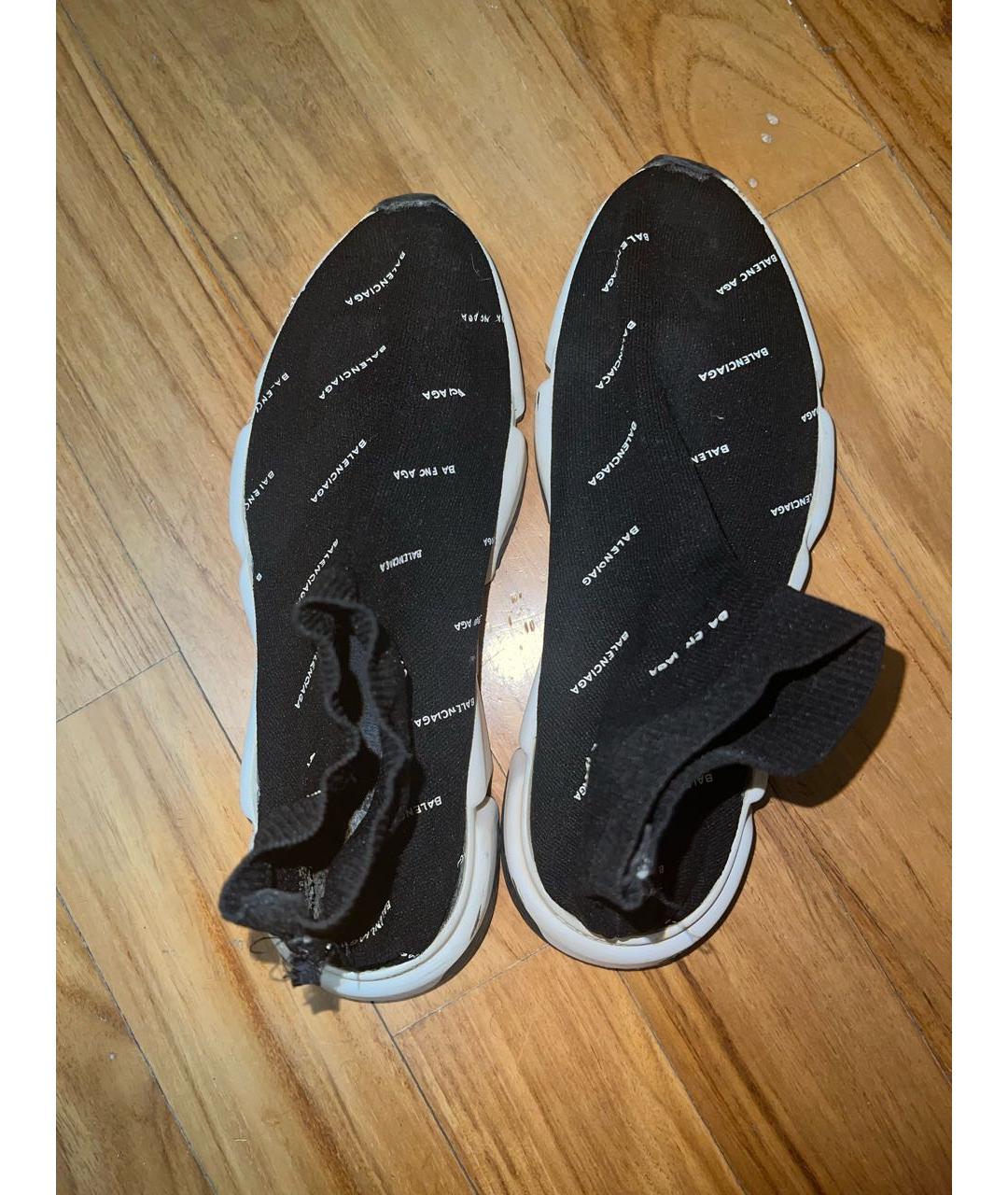 BALENCIAGA Черные текстильные низкие кроссовки / кеды, фото 3