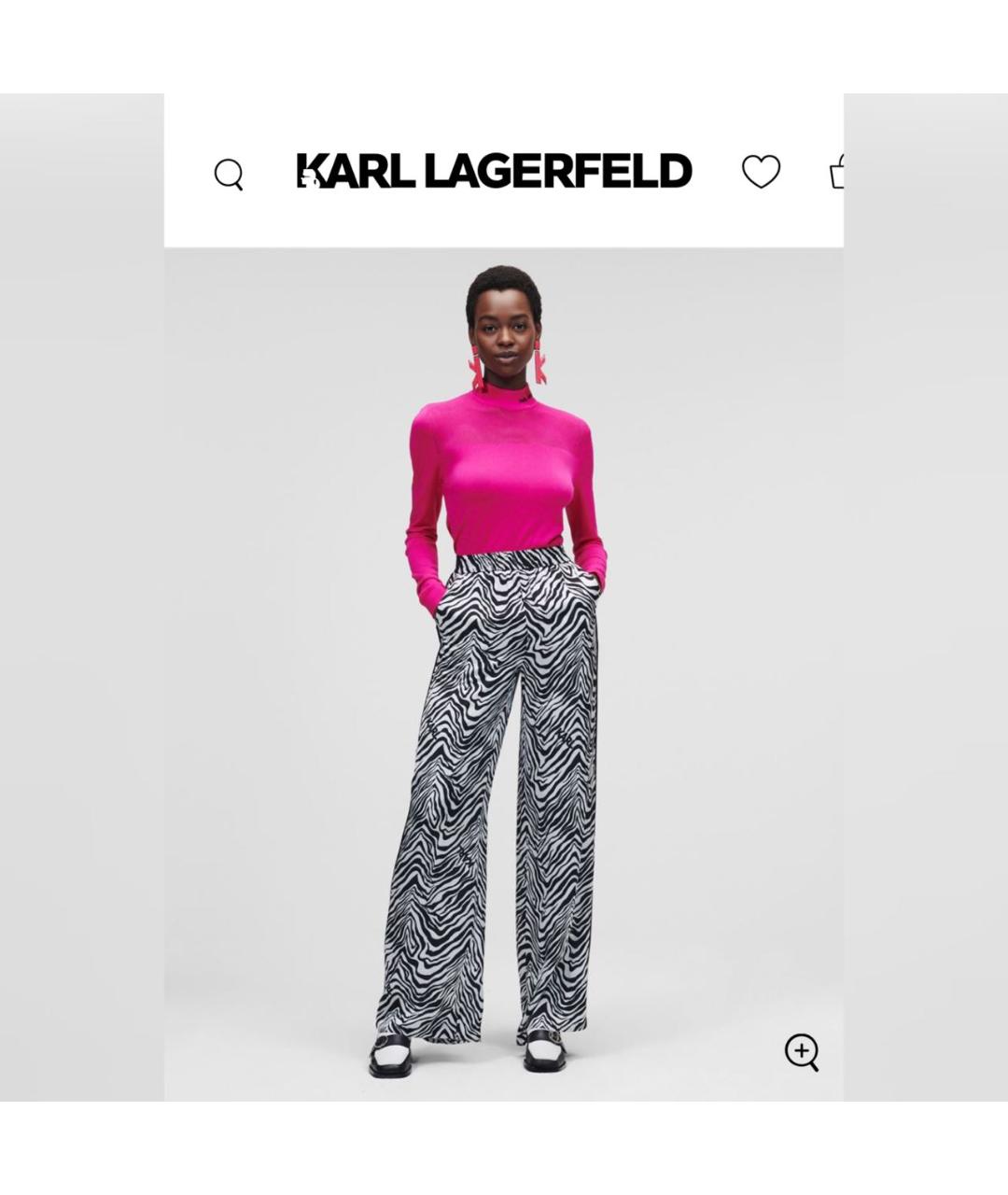 KARL LAGERFELD Мульти вискозные брюки широкие, фото 5