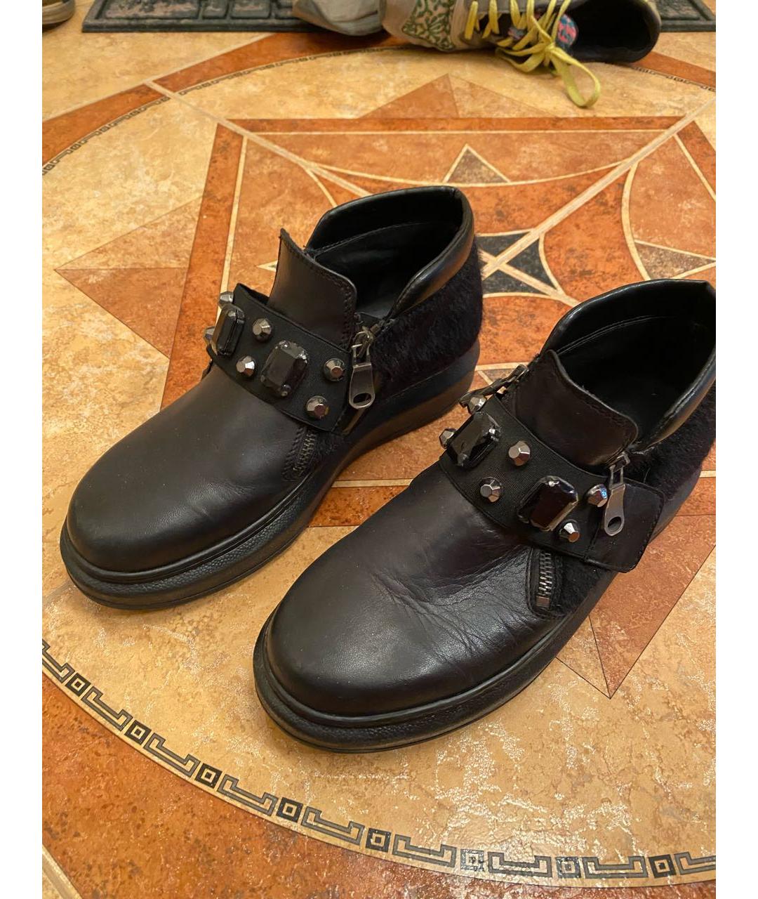 TOSCA BLU Черные кожаные ботинки, фото 7