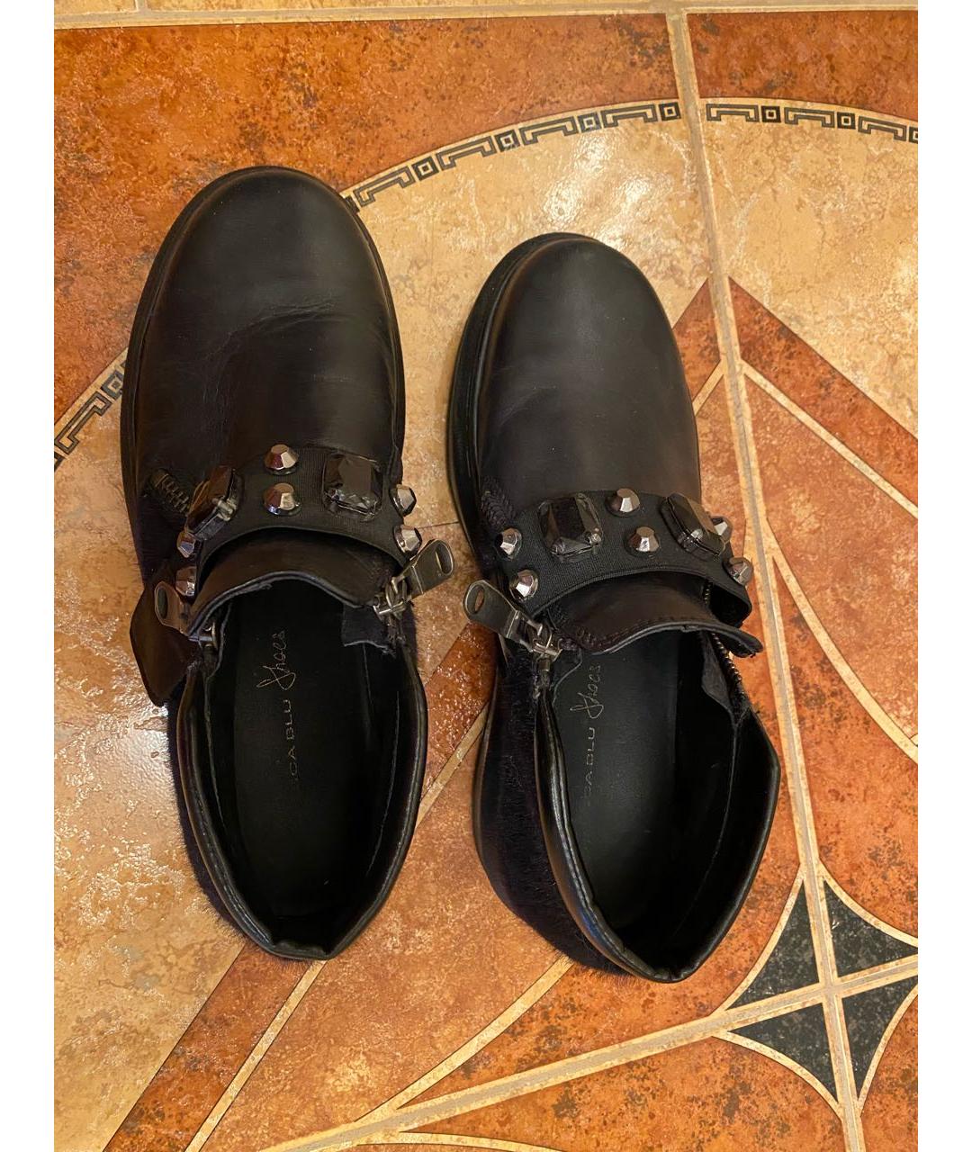 TOSCA BLU Черные кожаные ботинки, фото 4