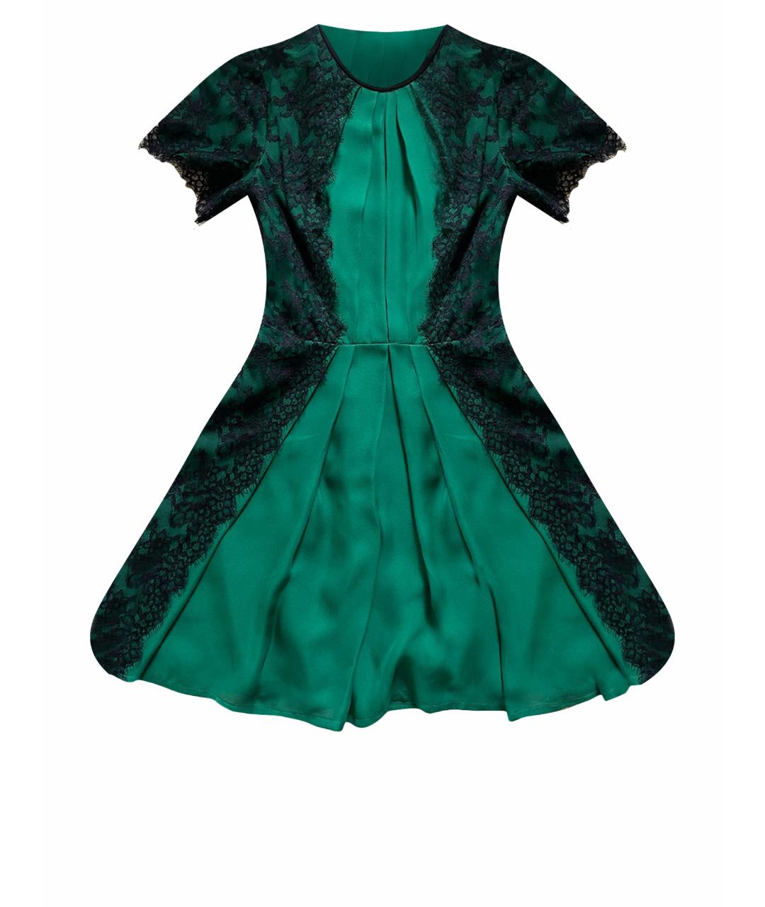 PLEIN SUD Зеленые шелковое коктейльное платье, фото 1