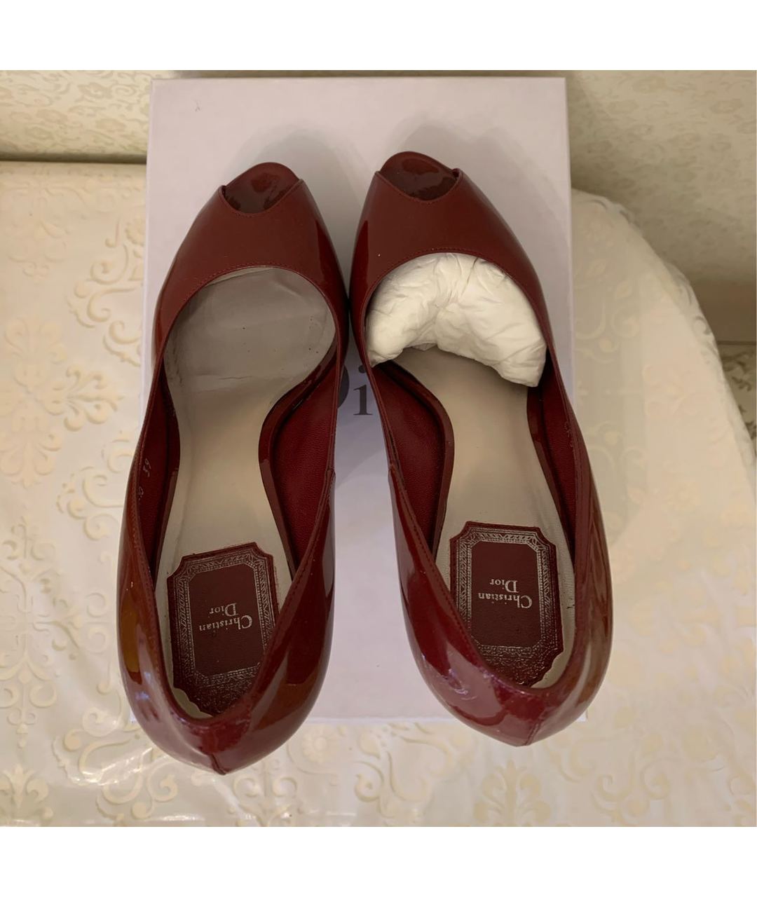 CHRISTIAN DIOR PRE-OWNED Бордовые туфли из лакированной кожи, фото 3