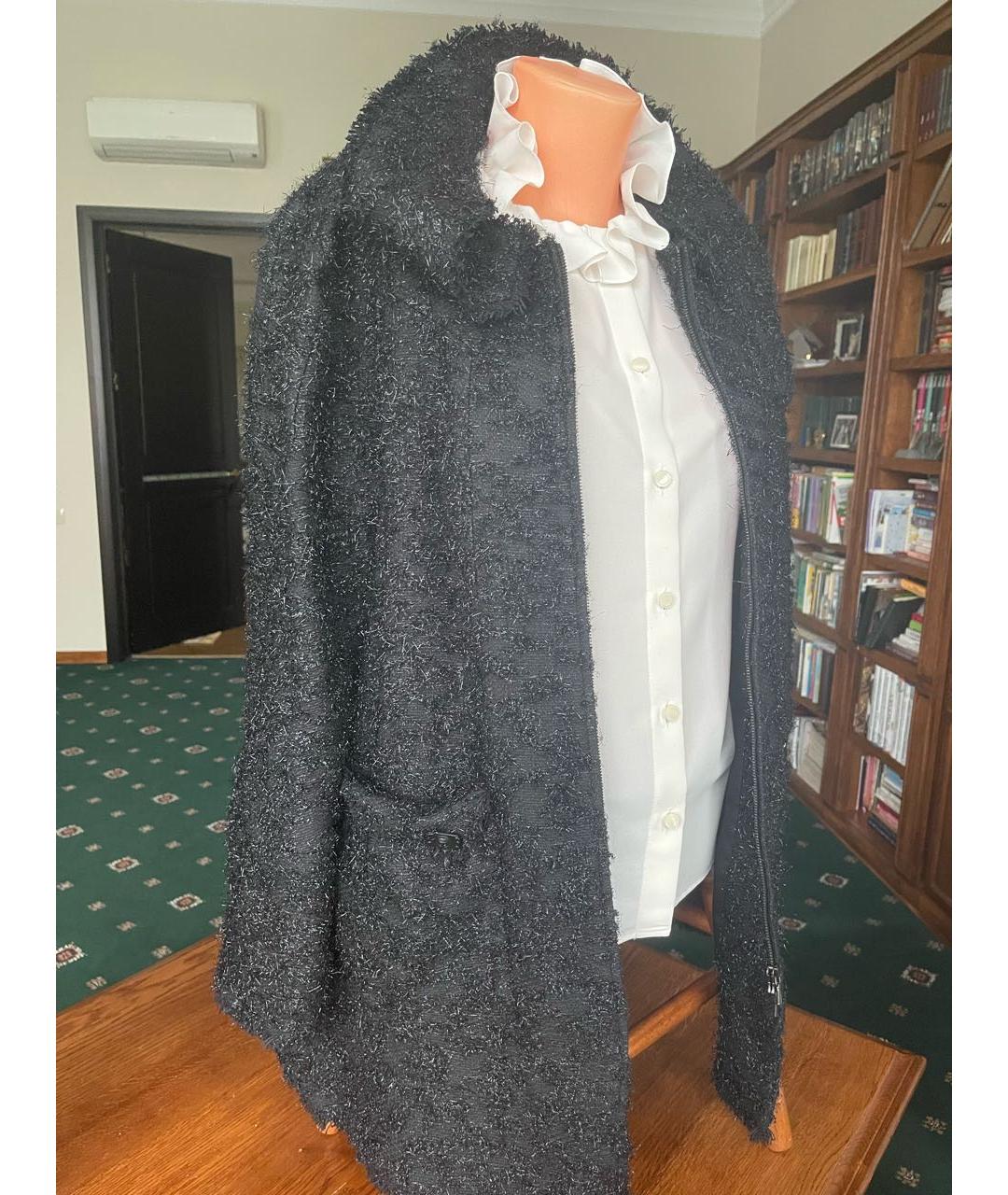 CHANEL PRE-OWNED Черное хлопковое пальто, фото 2
