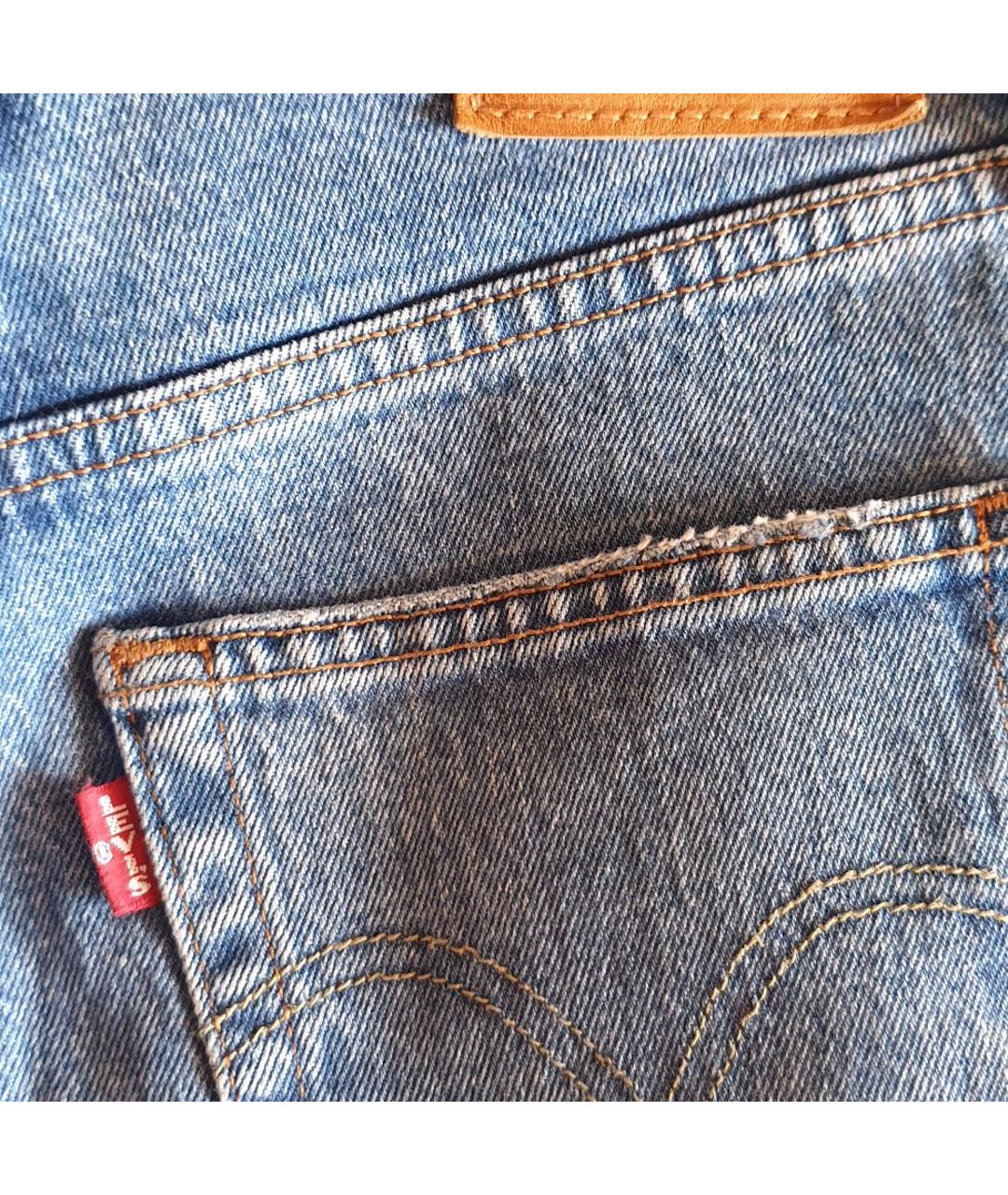 LEVI'S Голубые хлопко-эластановые прямые джинсы, фото 3