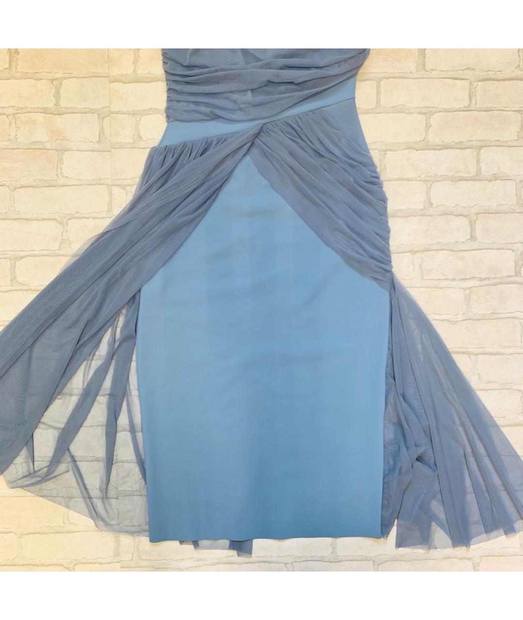 LE PETITE ROBE DI CHIARA BONI Голубое полиамидовое коктейльное платье, фото 5