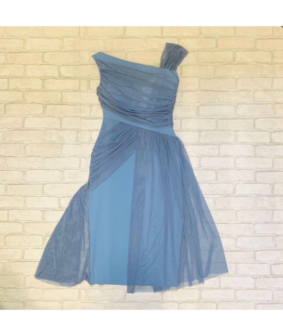 LE PETITE ROBE DI CHIARA BONI Голубое полиамидовое коктейльное платье, фото 2