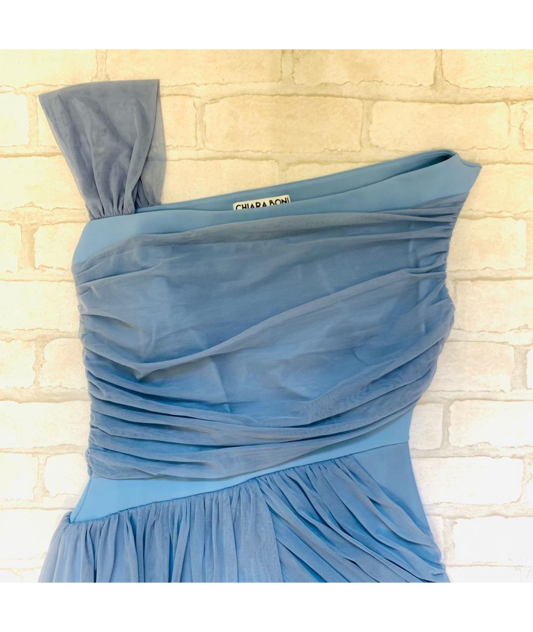LE PETITE ROBE DI CHIARA BONI Голубое полиамидовое коктейльное платье, фото 7