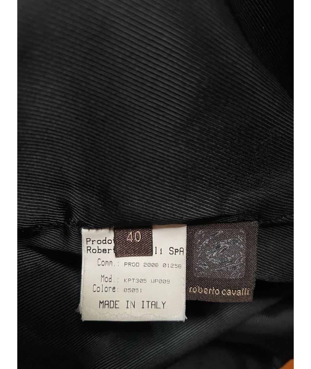 ROBERTO CAVALLI Черная шерстяная юбка миди, фото 6