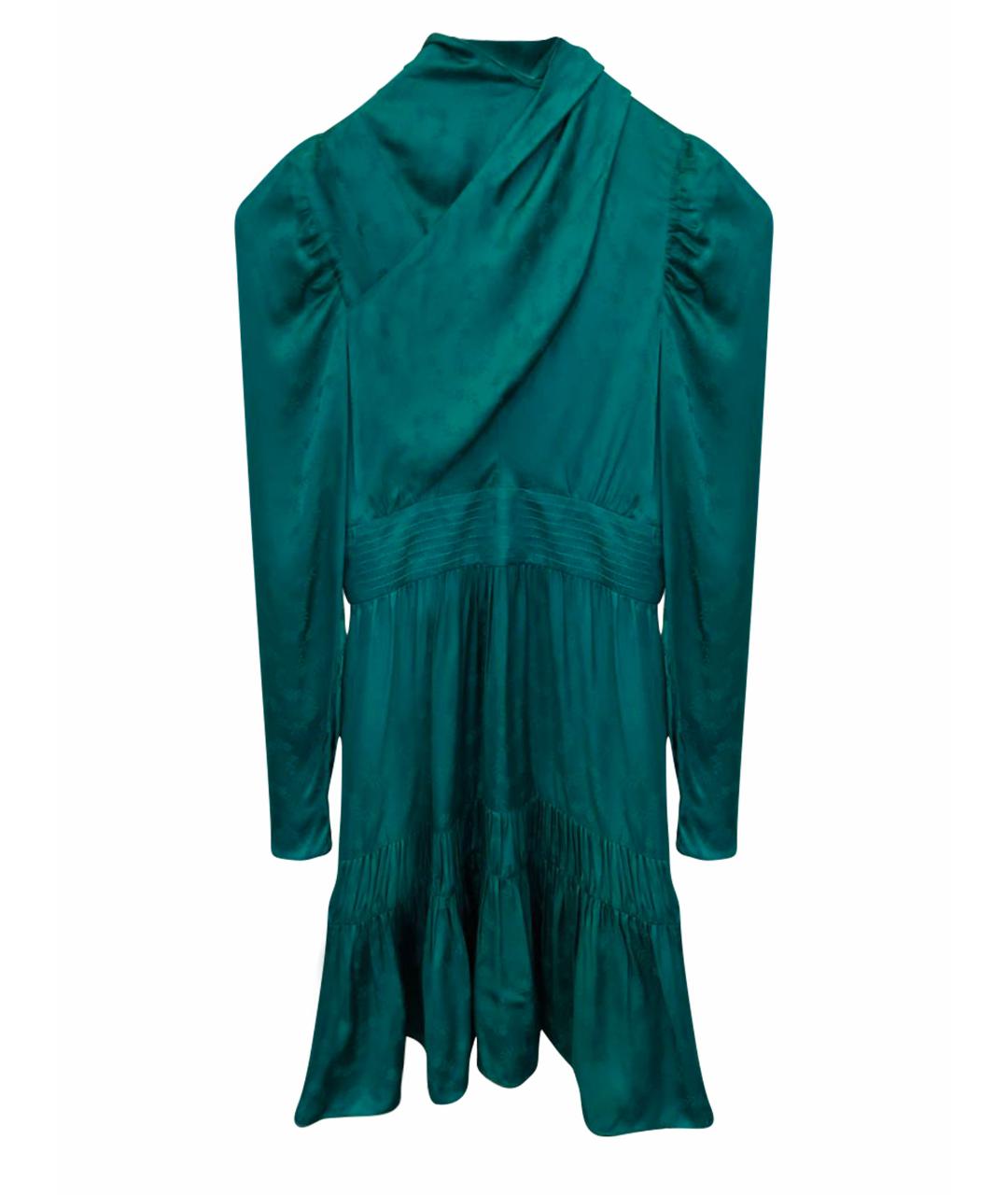 SANDRO Зеленые вискозное коктейльное платье, фото 1