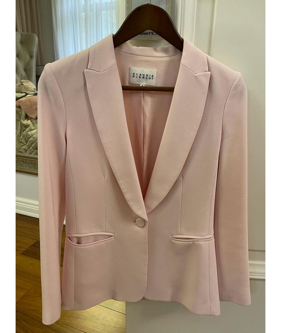 Claudie Pierlot Розовый ацетатный жакет/пиджак, фото 3