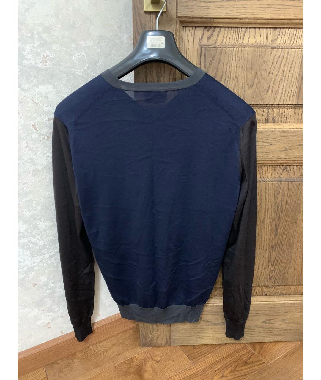HERMES PRE-OWNED Темно-синий шелковый джемпер / свитер, фото 2