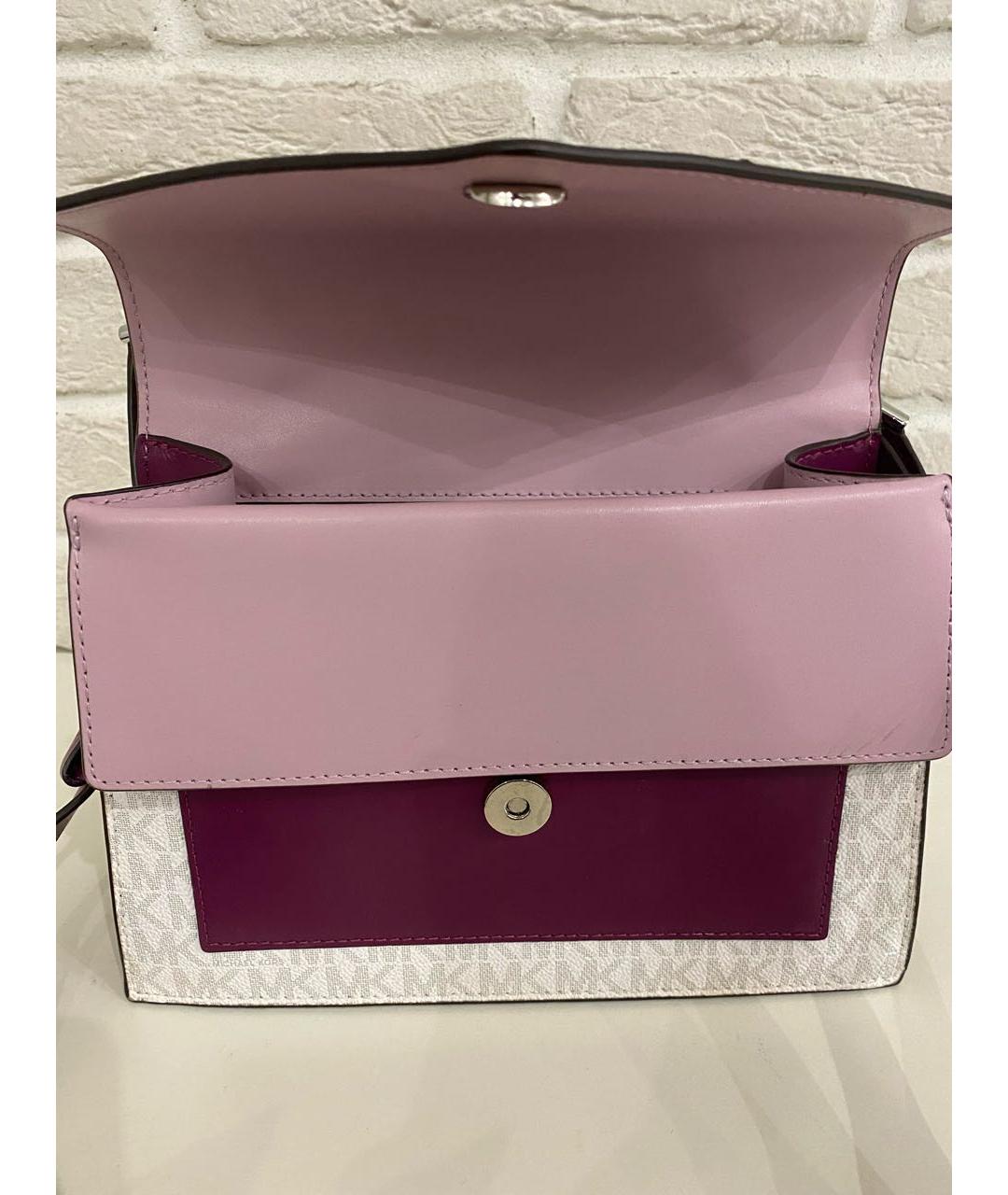 MICHAEL KORS Фиолетовая кожаная сумка через плечо, фото 5