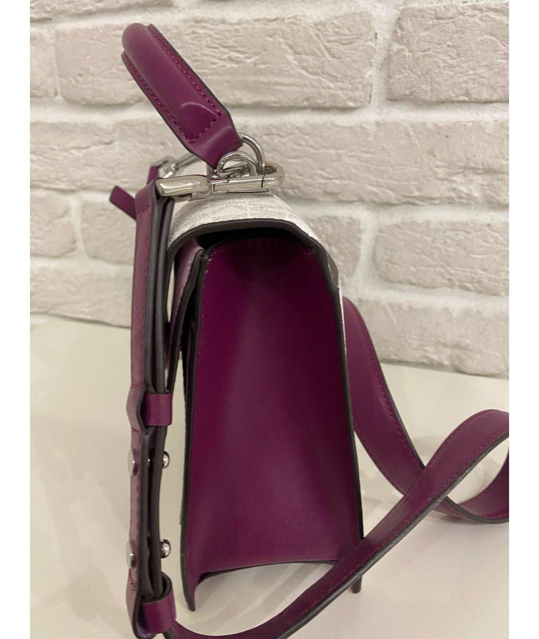 MICHAEL KORS Фиолетовая кожаная сумка через плечо, фото 2