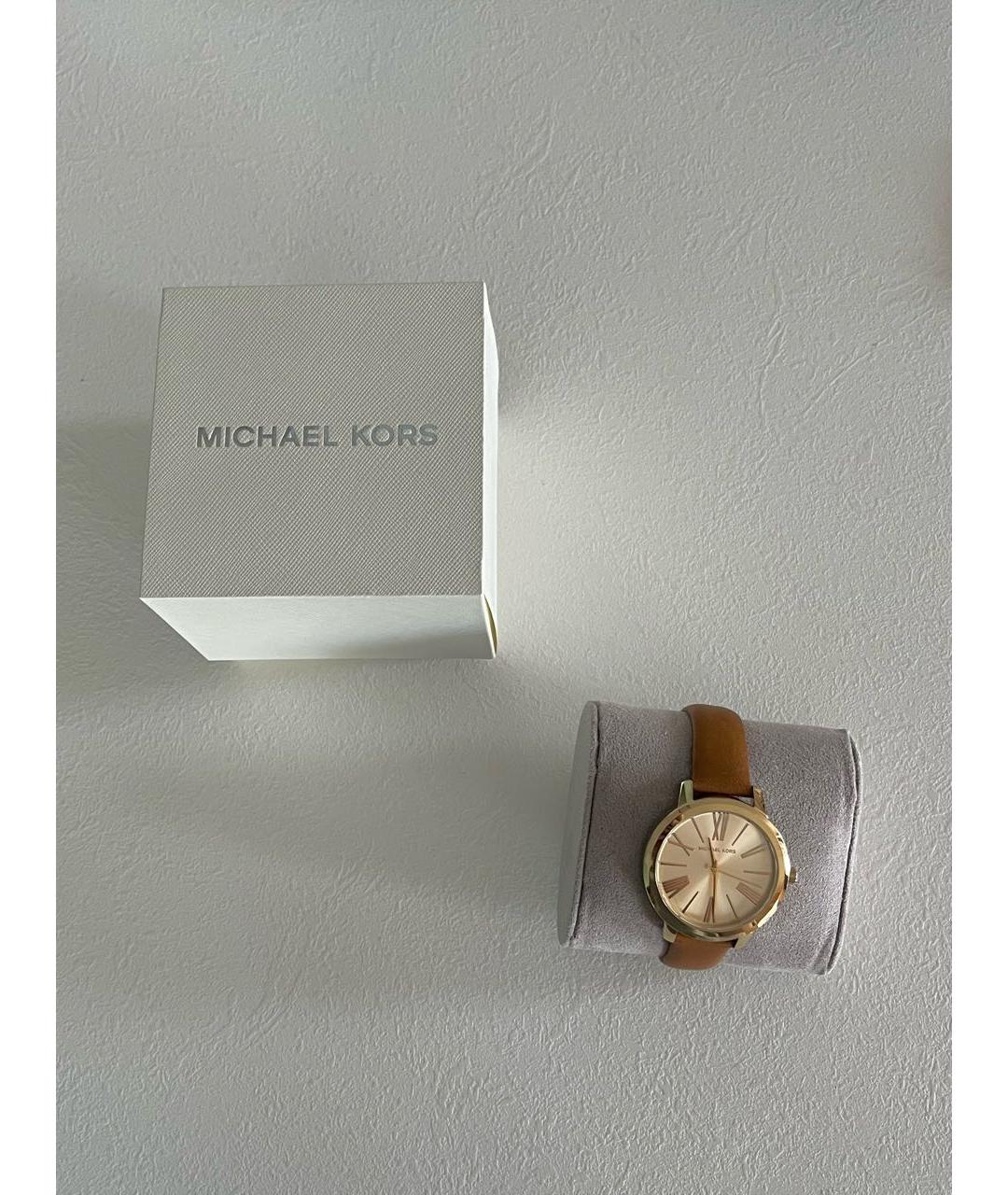 MICHAEL MICHAEL KORS Коричневые кожаные часы, фото 6