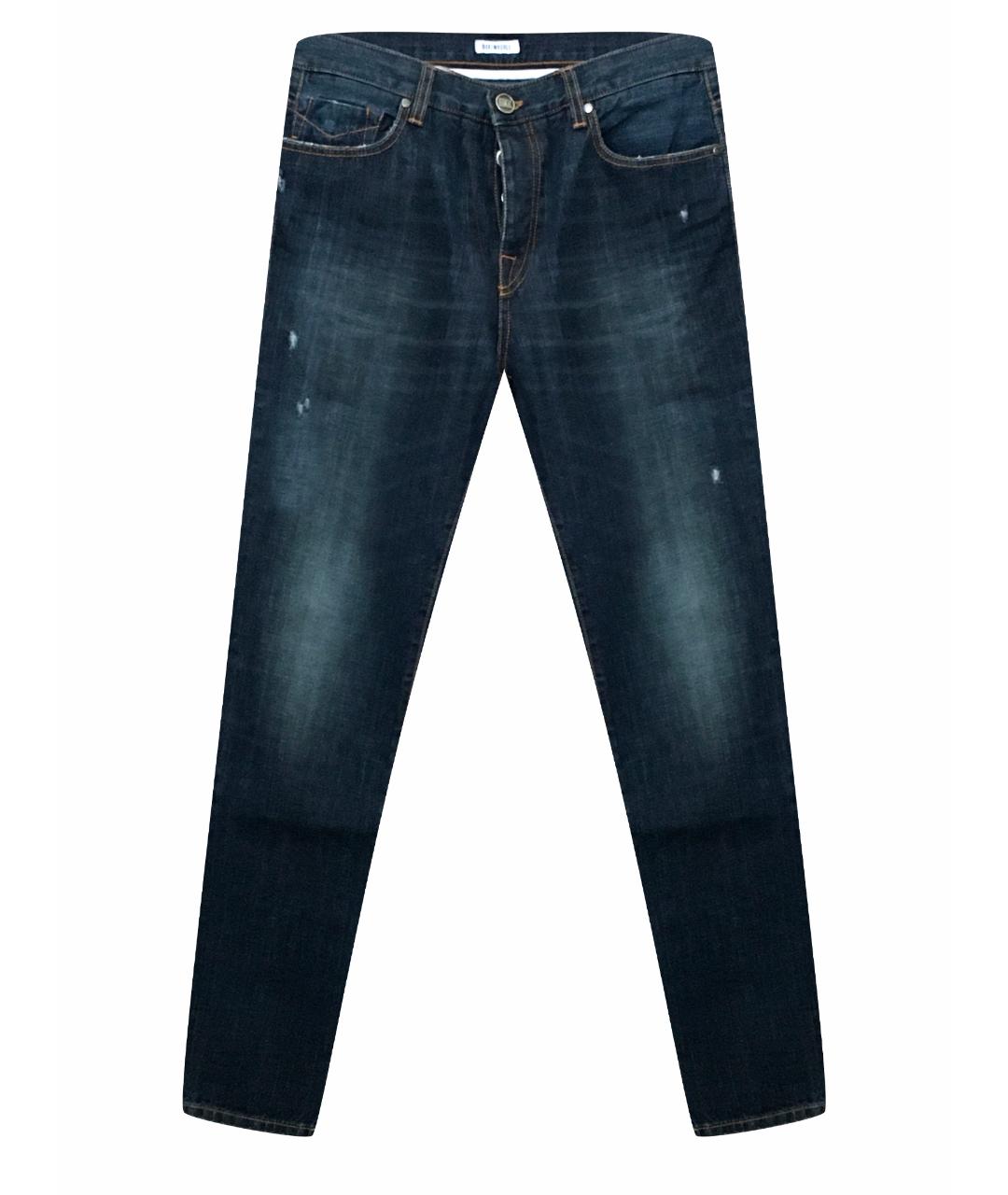 BIKKEMBERGS Синие хлопковые джинсы скинни, фото 1