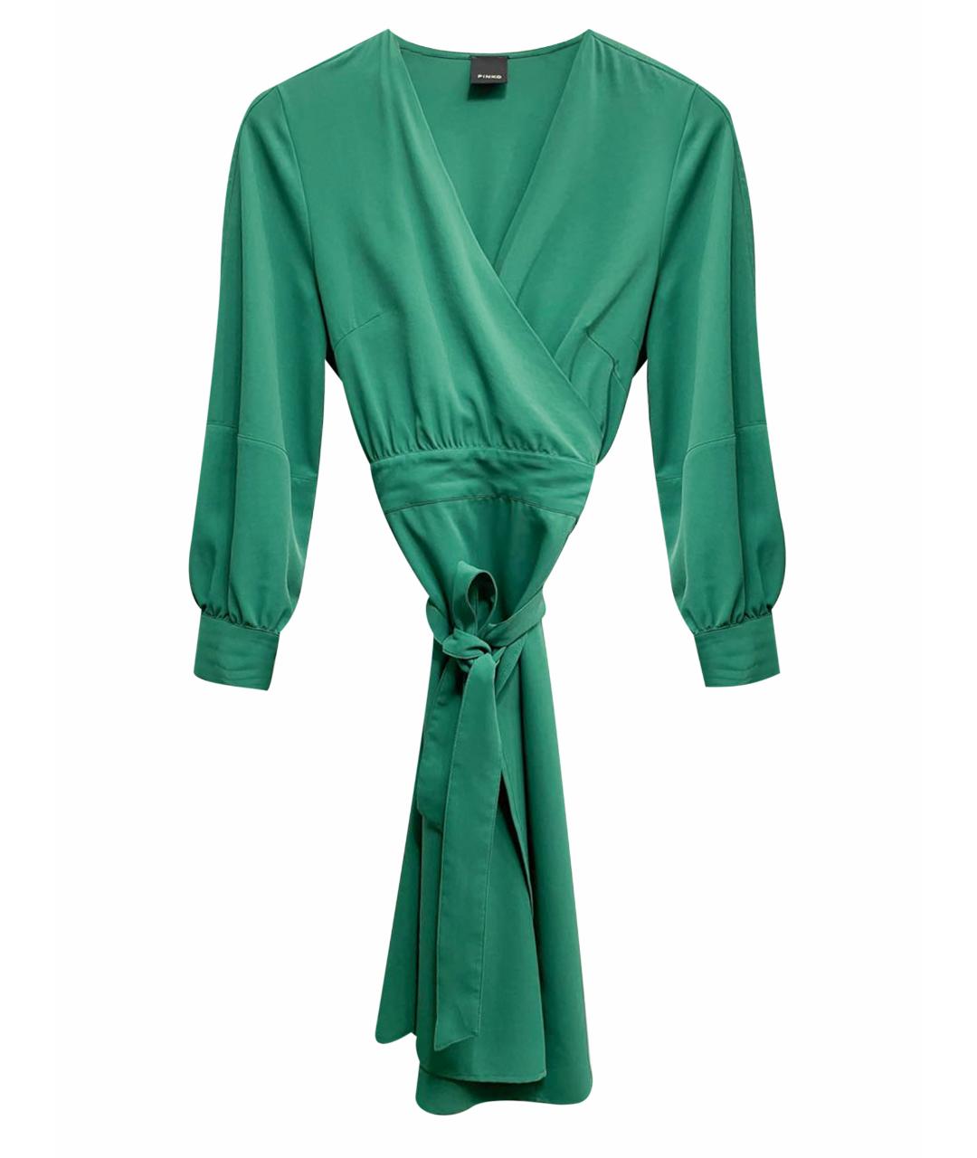 PINKO Зеленые полиэстеровое коктейльное платье, фото 5