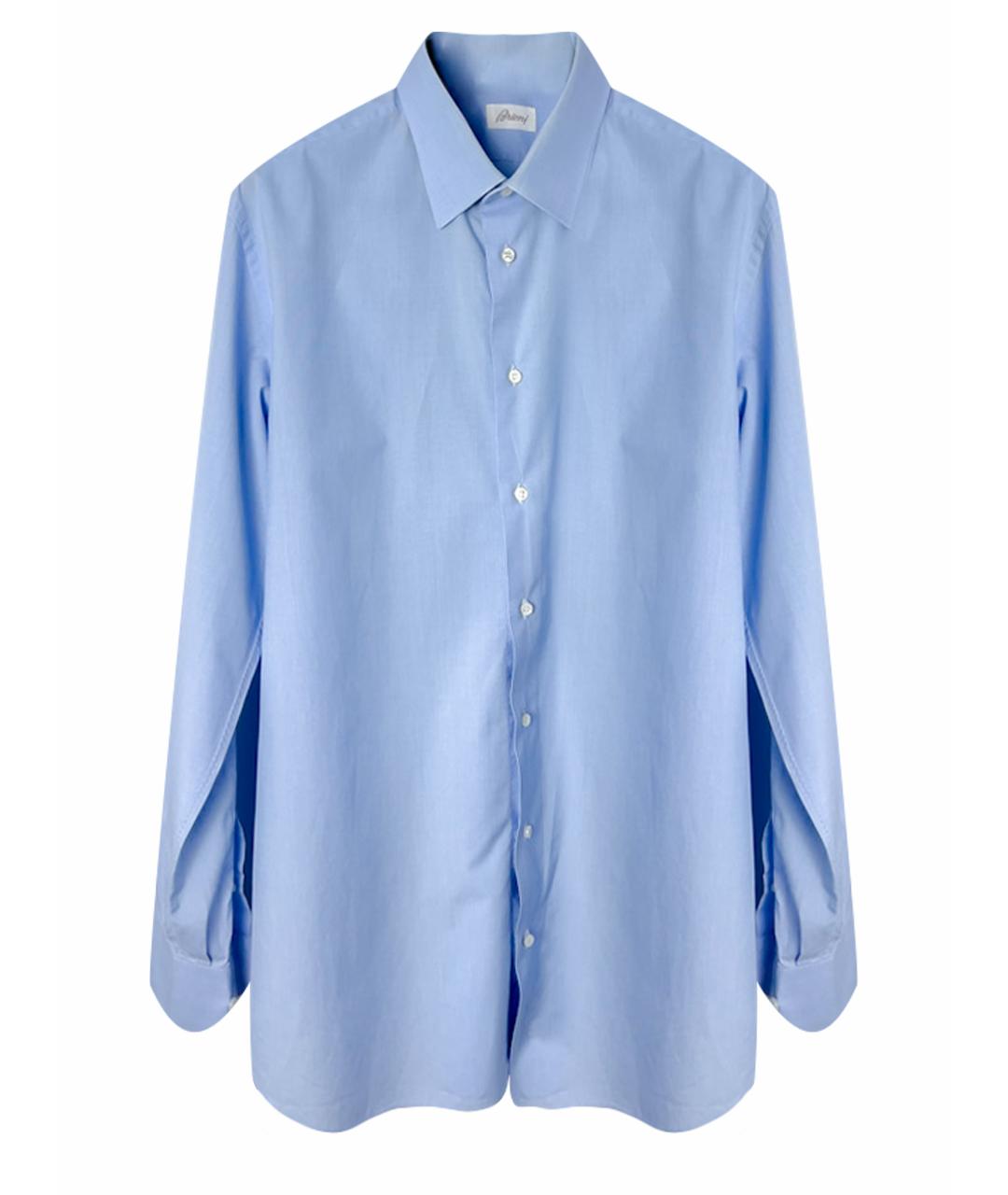 BRIONI Голубая хлопковая классическая рубашка, фото 1