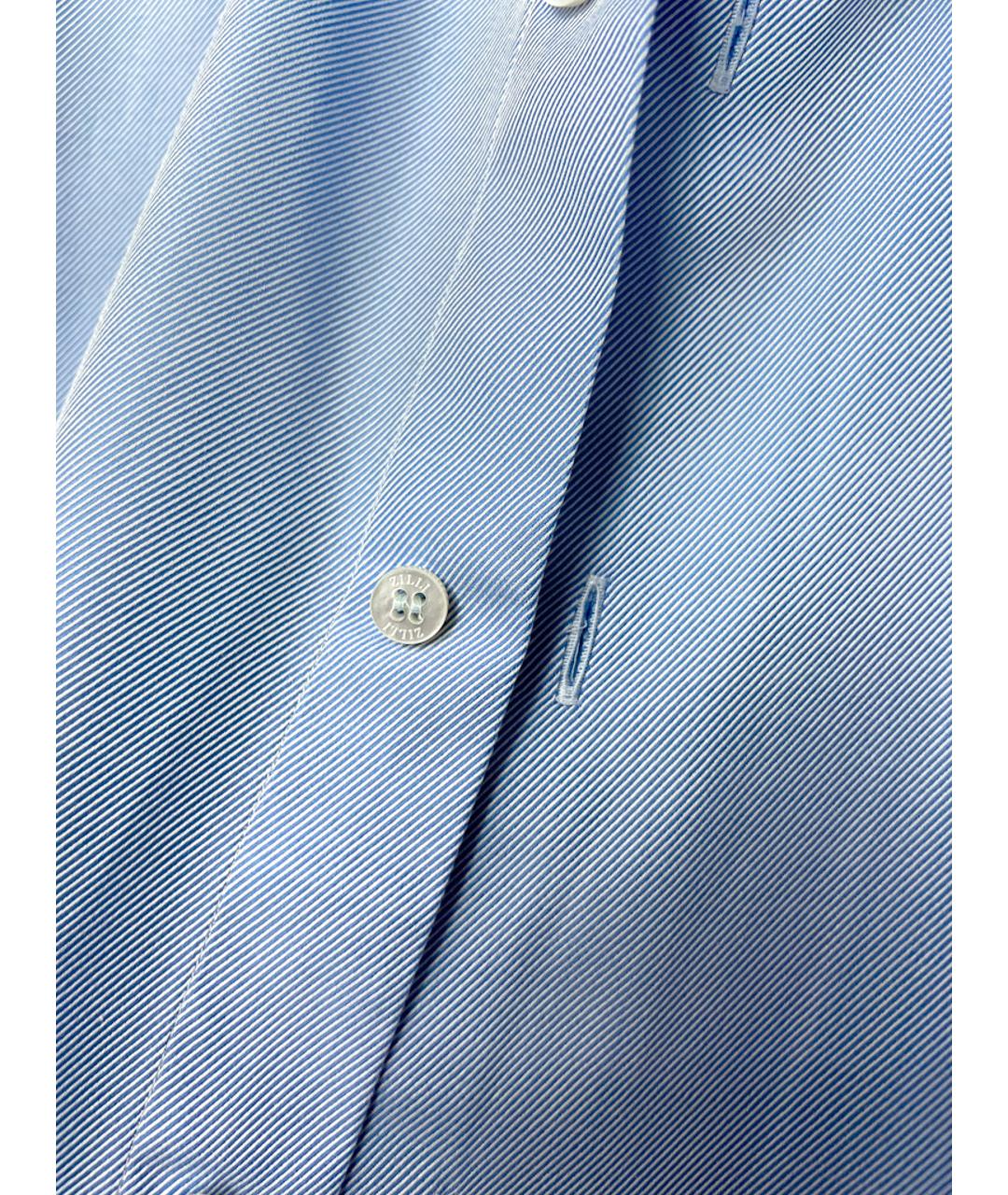 ZILLI Синяя хлопковая кэжуал рубашка, фото 4