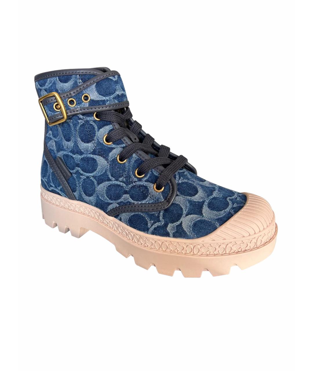 COACH Синие текстильные ботинки, фото 1